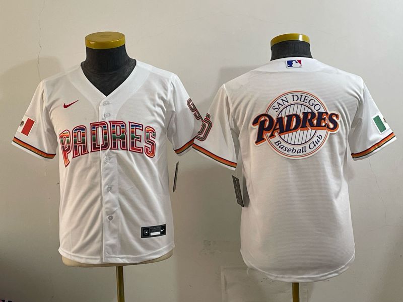 Youth 2026 San Diego Padres Blank White Game Nike MLB Jersey style 07->youth mlb jersey->Youth Jersey